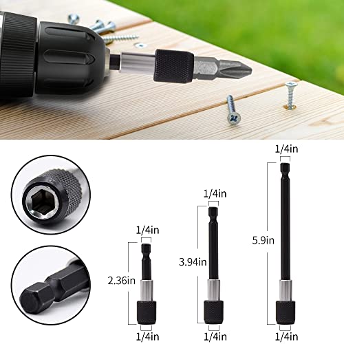 Flexible Drill Bit Extension Set & Universal Socket Tool, 2Pcs Bendable Drill Bit Extension, 3Pcs Drill Bit Holder, 3Pcs 360° Rotatable/Universal Socket Adapter, 105° Right Angle Drill(24Pcs Kit) #TOP4