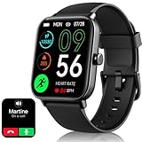 Quican Smart Watches for Women and Men, iOS Android Phones Compatible, Make and Answer Call, Fitness Tracker Smartwatches, Heart Rate Monitoring, Sleep Tracking, 1.83 Inches (Galaxy Black)