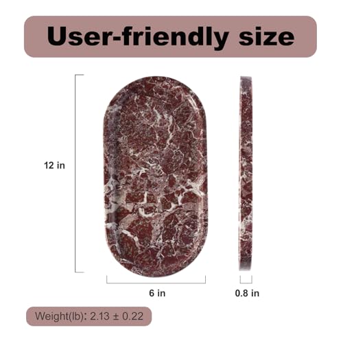Image of Koville Norway Natural Marble Tray, 12 inchx6 inch Vanity Decorative Tray for Countertop, Catchall Tray for Perfume, Candles, Jewelry Dish