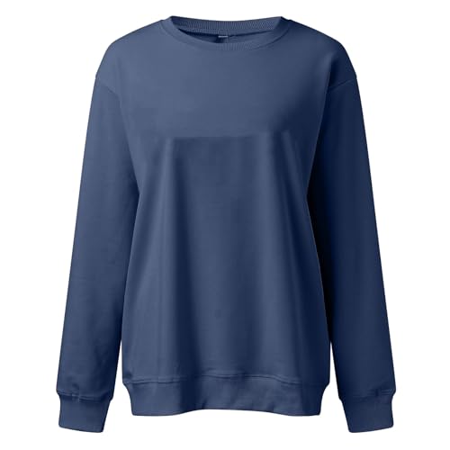 Image of Women Crew Neck Sweatshirts Fall Casual Oversized Sweat Shirts Long Sleeve Cute Preppy Sweatshirt Comfort Pullover