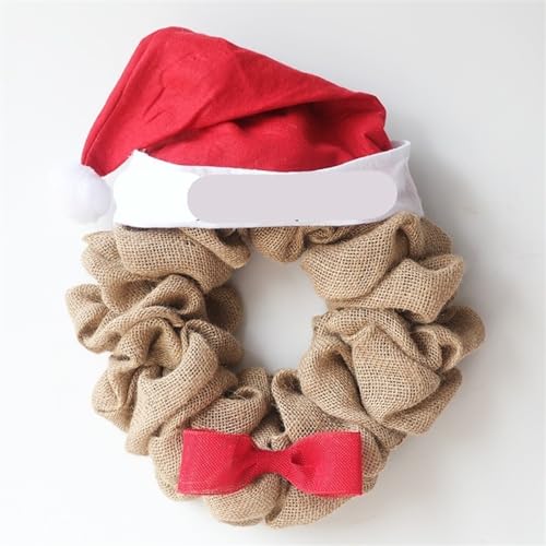Décorations extérieures de Noël FLXHSA : couronnes de fleurs de porte résistantes au vent