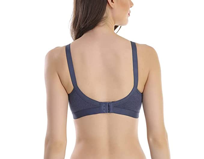 Image of SKDREAMS Blue & Brown & Purple-32D Cotton Blend Seamless Non Padded Non-Wired Full Coverage Pack of 3 Women T-Shirt Bra Combo