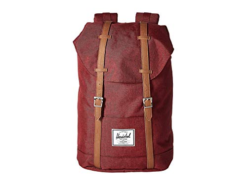 Image of Herschel Retreat Backpack, Winetasting Crosshatch /Tan Synthetic Leather, Classic 19.5L