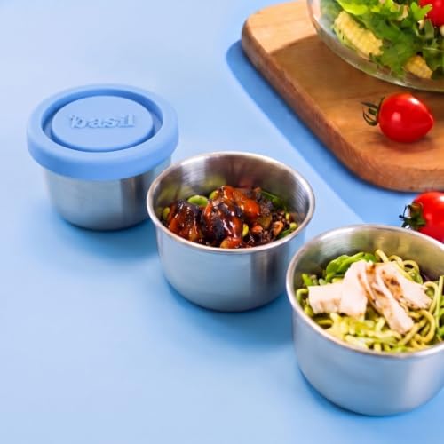 Image of Basil Stainless Steel 1 Compartment Sauce & Chutney Container 50ml