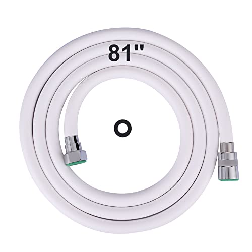 Shower Hose, 81 Inches Extra Long Shower Head Hose Extension for Bathing Toilet Cleaning Dogs Bathroom Bathing White Handheld Shower Hose White 81inch