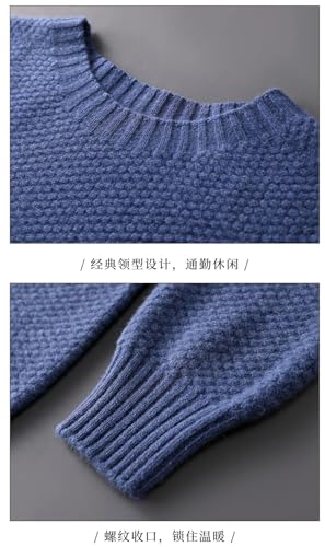 Men's Winter 100 Percent Solid Merino Wool Sweater Crewneck Pullover Thin Solid Color Sweater3