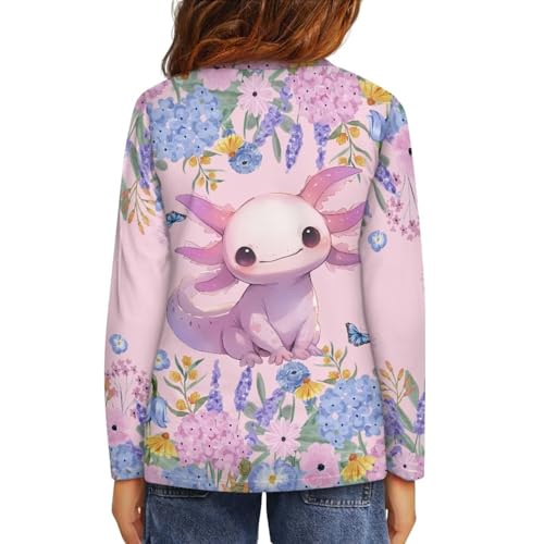 Girls Long Sleeve Shirts with Crewneck Casual Pullover Tops Lightweight 3-16 Y4