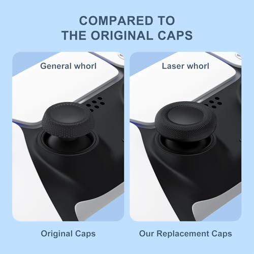 Image of Joystick Replacement Grip Caps for PS4 /PS5 Controller, 4 Pack Thumb Grips for PS5 /PS4 Edge, Anti-Slip Anti-Scratch Replacement Joystick Caps (Black)
