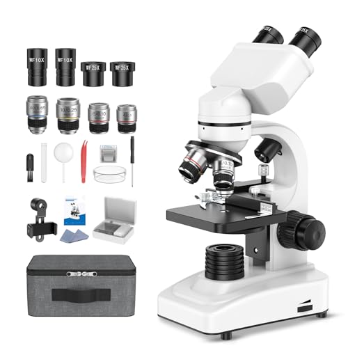 Microscope Composé Binoculaire pour Adultes et Enfants: Microscope Professionnel 40X-1000X avec...