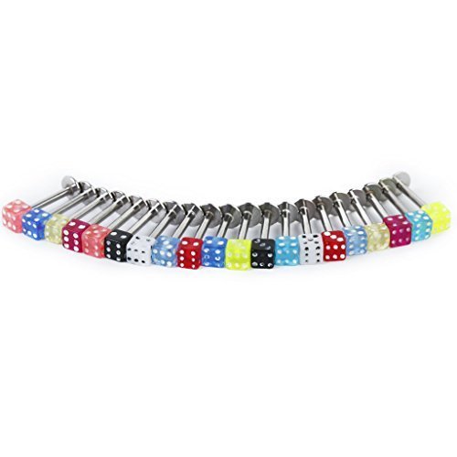 TOMTOP 20pcs Colorful Stainless Steel Cone Lip Rings Bars Labret Stud Piercing (Multicolor3) by TOMTOP