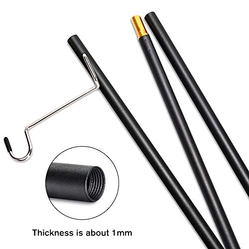 Image of Folding Lantern Stand Pole Portable Lamp Stand Hook Collapasible Light Stand Holder for Camping Fishing Picnic BBQ Outdoor Activities (Black)