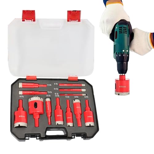 manhegari Brocas de de alta precisión con estuche de almacenamiento, juego de brocas para azulejos, para propietarios de casas, fontaneros, profesionales, renovación de tuberías de