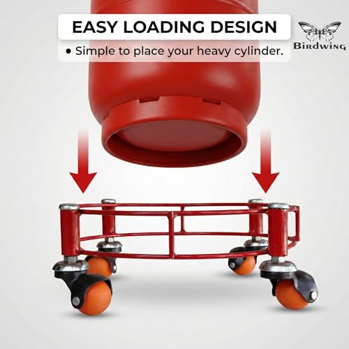 Image of Rincy Stainless Steel Wheel LPG Gas Cylinder Trolley with 4 Wheels (2 Pcs) - WRSG Gas Cylinder Trolley (Multicolor, Pack of 2)