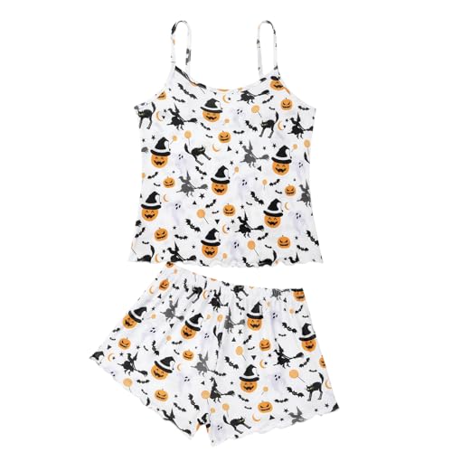 Image of American Trends Cute Pajamas for Women Strawberry Print Cami Top and Shorts Pj Set Two Piece Pajama Set Sleepwear Sleep Set