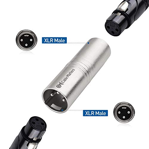 Cable Matters 2-Pack Premium Xlr To Xlr Microphone Cable 6 Feet, Oxygen-Free Copper Xlr Male To Female Cord & Xlr To Xlr Gender Changer Adapter - Male To Male #TOP6
