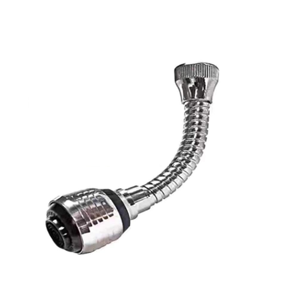 Turbo Water Spray Stainless Steel Water Faucet Extender 360 Degree Flexible Spray(6 Inch, Silver)-image-15