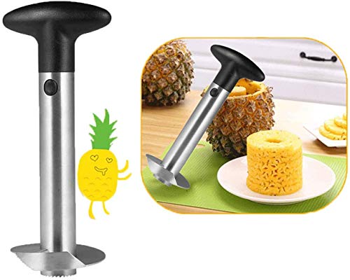 Cortador de piña, Newness Premium de piña, cortador de piña, herramienta para quitar el núcleo de piña de acero inoxidable para el hogar y la cocina con hoja afilada para anillos de frutas en dados