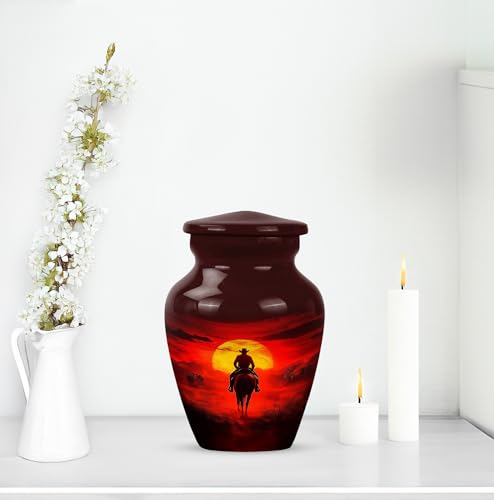 Image of Cowboy Cremation Urn - Small Urn for Human Ashes Keepsake - Urn for Ashes Adult Male - Urn for Human Ashes - Tiny Urns for Human Ashes - Cremation Urns for Human Ashes - Size 3 Inch, Pack of 4