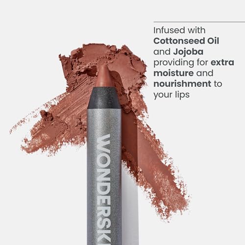 Wonderskin Lipliner-Stift – 360-Kontur-Lipliner, Langlebig, Spitzbar, Wasserfest Und Übertragungssicher, Brauner Lipliner-Stift (Sattel)