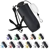 MorningRo 1 Pack Marine Kayak Anchor Kit Folding Grapnel Boat Anchor Kit Kayak Fishing Accessories for Small Boats Canoe Paddle Boards(Black,3.3 lb)