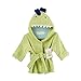 Baby Aspen, Splash-a-Saurus Dinosaur Hooded Bath and Spa Robe for Baby, Green, 0-9 Months