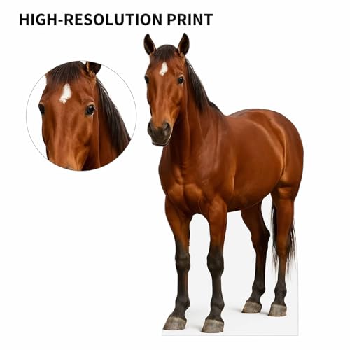 Image of Horse 3FT Life Size Cardboard Cutout - A Fun Animal Standup for Photo Booths, Birthday Parties, and Events