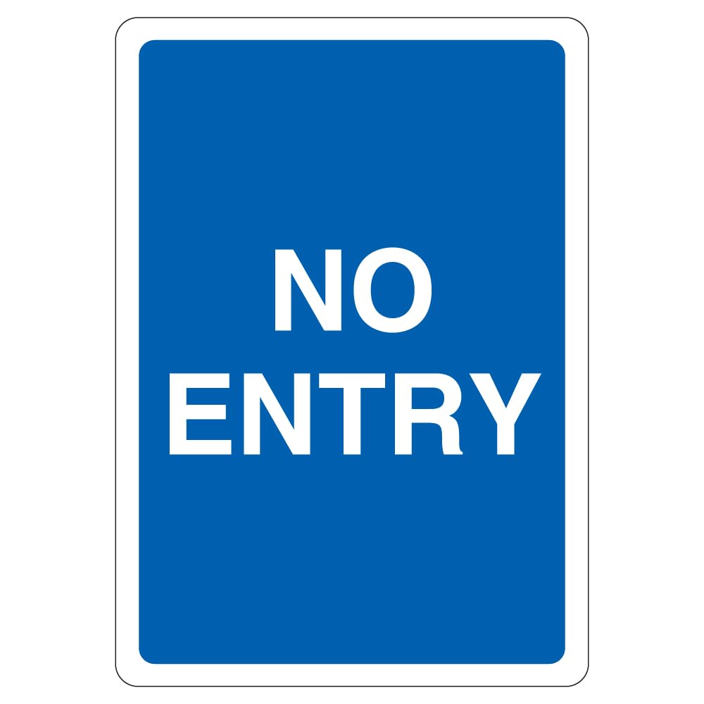 V Safety No Entry - Blue 210 x 297 mm (A4) - 3mm Aluminium Composite Safety Sign, Small Signage