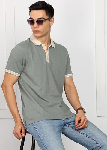 Image of Alan Jones Clothing Men's Textured Cotton Rich Polo T-Shirt | Classic Short Sleeve Polo for Casual Wear