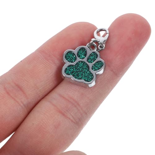 Milisten 10 Stück Katze Hund Pfote Emaille Charms Anhänger mit Karabiner Schlüsselkette Glitzer Schmuck Erkenntnisse für DIY Schmuck Herstellung Halskette Armband
