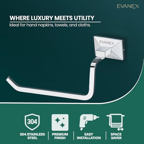 Image of EVANEX EVANEX Napkin Hanger for Washbasin /Towel Ring /304 Stainless Steel Bathroom Towel Ring /Corrosion Resistant Towel Holder /Bathroom Accessories /Open Mouth Design for Easy Usage
