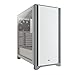 Corsair 4000D Mid-Tower-ATX-Gehäuse mit Gehärtetem Glas (Frontverkleidung aus Stahl, Seitenabdeckung aus Gehärtetem Glas, RapidRoute-Kabelführungssystem, Zwei im Lieferumfang 120-mm-Lüfter) Weiß