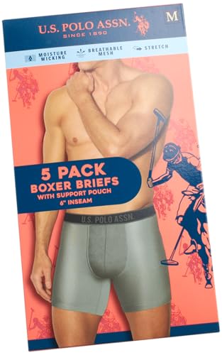 U.S. Polo Assn. Mens Boxer Briefs - 10 Pack Moisture Wicking Performance Mens Underwear Boxers with Contour Pouch (S-XL)2