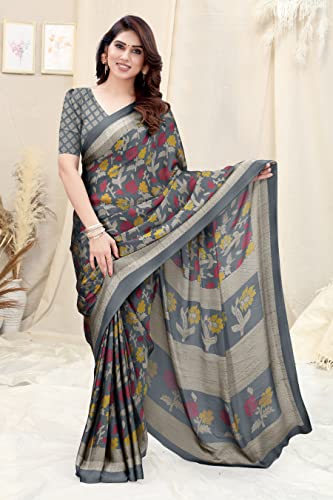 Image of MIRCHI FASHION Saree for Woman Chiffon Floral Printed | Lightweight Daily Wear Women's Sari with Unstitched Blouse Piece (Available in 20 Colors)