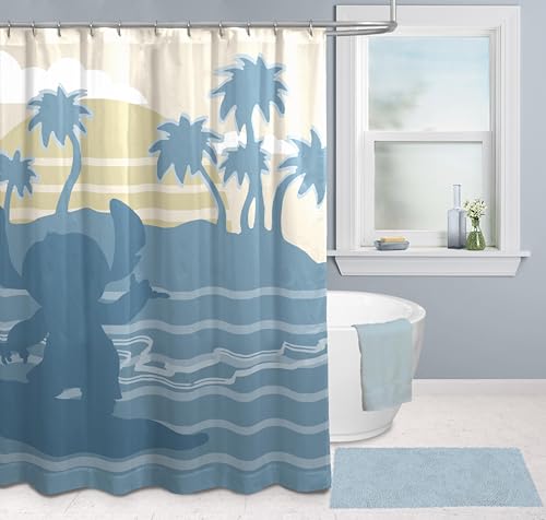 Image of Jay Franco Disney Lilo and Stitch Shower Curtain - Licensed Bathroom Decor for Kids or Teens - 70 x 72 Inch Washable Fabric Curtain