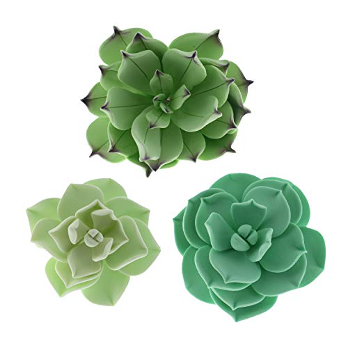 Global Sugar Art Succulents Sugar Cake Flowers, Set of 3