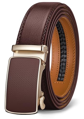 Image of Men's Belt,Bulliant Leather Adjustable Belt for Men Dress Casual 1 3 /8,Trim to Fit