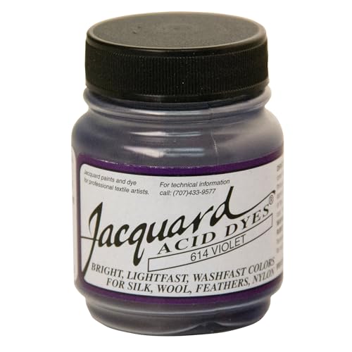 Jacquard Acid Dye for Wool, Silk and Other Protein Fibers, 1/2 Ounce Jar, Concentrated Powder, Violet 614