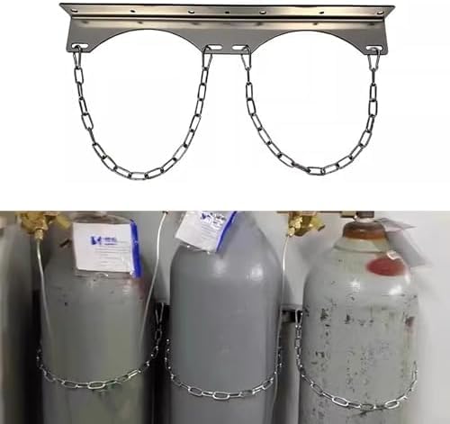 Generico Wózek na butle ze stali wysokiej z kółkami, aluminiowy wózek na tlen medyczny do użytku wewnątrz i na zewnątrz, mocny uchwyt ścienny na butle z tlenem i acetylenem