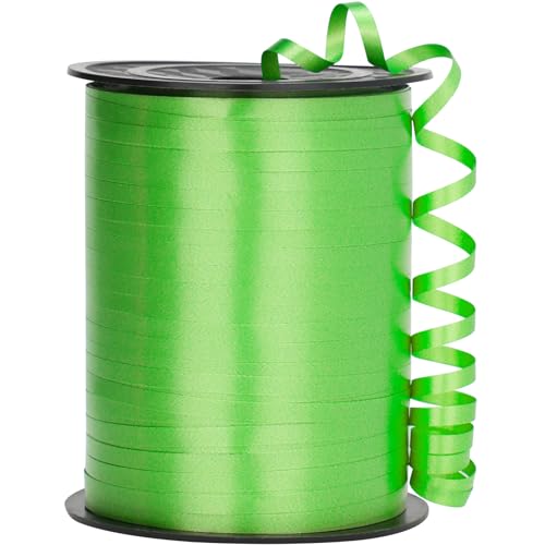 OMISELIO Lime Green Curling Ribbon - 500 Yard Apple Green, Perfect for Gift Wrapping, Balloons, Holidays