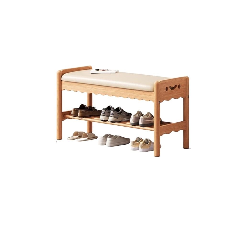 WDSOPK Footstool For Front Door Entrance Solid Wood Shoe Changing Stool Household Door Long Soft Bag Stool Home Entrance Can Sit Shoe Rack Door Stool Shoe Bench Outdoor Bench Sh（B）