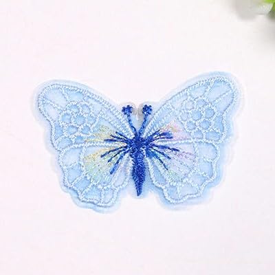 Parches de Bordado Parches Bordados pequeños de 5 x 3,8 cm, 50 Unidades, for Planchar, con diseño Mariposas, for Ropa, Gran tamaño, for Coser en Vaqueros y Chaquetas(Beige)