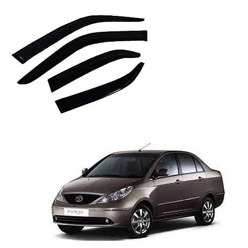 Image of Premium Non-Breakable Car Window Door Visor /Rain Guard /Wind Deflector Compatible for (Indigo)