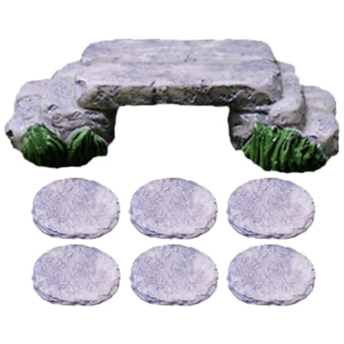 Yardwe Mini Mushroom Pedal Ornament Creative Mini Stepping Stone Garden Decor for Fairy Garden...