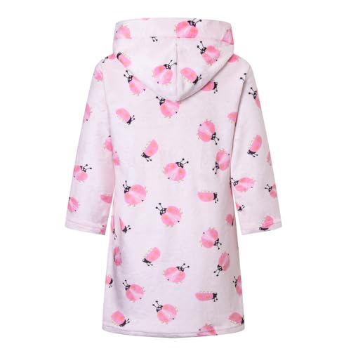Image of Kids Bathrobe Hooded Plush Fleece Robe for Girls Boys