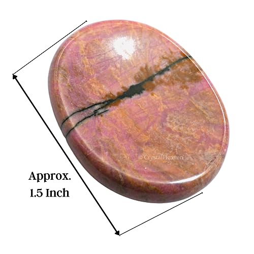 Image of Crystal Heaven Rhodonite Crystal Thumb Worry Pebbles Stones For Anxiety Stress Relief Massage - Aaa Grade Original Healing Gemstone Agate Rubbing Stone For Yoga Meditation Spiritual Reiki Feng Shui