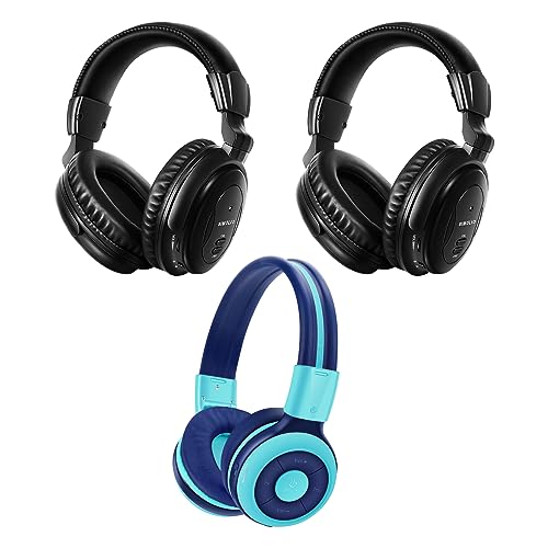 SIMOLIO Wireless IR Headphones for Car DVD and Bluetooth Headphones for Kids, Infrared Headphones Compatible with Honda Odyssey & uConnect VES & Dodge Grand Caravan & Chevy Suburban 2006-2022