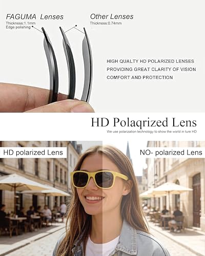 Polarized Sunglasses for Women Men Trendy Rectangle Sun Glasses, Classic Designer Shades for UV Protection - Image 6