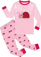 EULLA Kinder Mädchen Schlafanzüge Winter Pyjama Set Marienkäfer Langarm Baumwolle Zweiteilig Nachtwäsche 2 Jahre alt 5# Rosa Marienkäfer DE 92