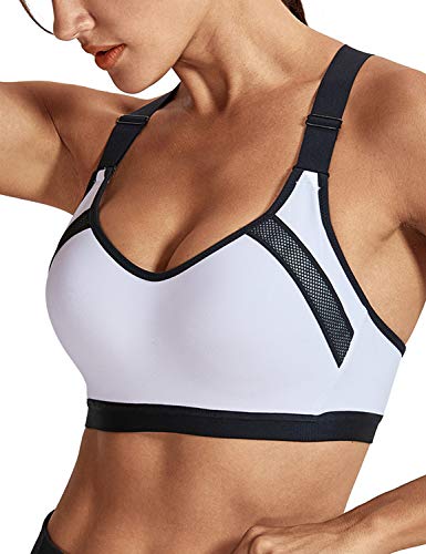 SYROKAN Women's Full Coverage Racerback High Impact Workout Firm Support Padded Push Up