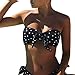 Tuopuda Costumi da Bagno Donna Bikini Set DOT Printing Costume Mare Due Pezzi Bandeau Top Triangolo Reggiseno con Slip Bikini Push Up Imbottito Regolabile Abito Spiaggia Sexy Beachwear, Nero, 40
